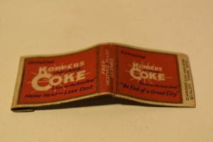 Genuine Koppers Coke Chicago Red 20 Strike Matchbook Cover