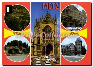 Postcard Modern Em Lorraine Metz Moselle France aerial view of the cathedral ...