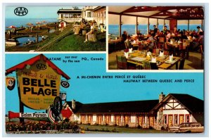 c1960's Motel and Hotel Belle Plage Matane Canada Vintage Multiview Postcard