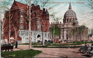 Montreal QC St James Cathedral & YMCA 1908 Parrsboro Duplex Cancel Postcard H60