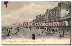 Old Postcard Cabourg Grand Hotel And Beach