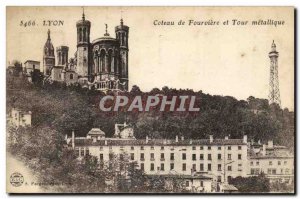 Lyon Old Postcard Coteau de Fourviere Tower metal