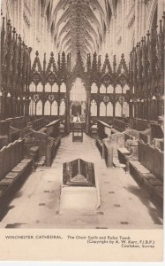 WINCHESTER CATHEDRAL, CHOIR STALLS AND RUFUS TOMB, Hampshire - Vintage POSTCARD