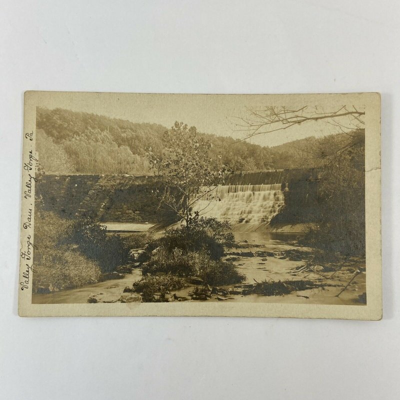 1910 Valley Forge Dam Frankford Station Cancel PA Pennsylvania River Postcard