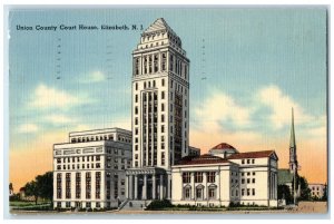 1950 Exterior Union County Court House Building Elizabeth New Jersey NJ Postcard