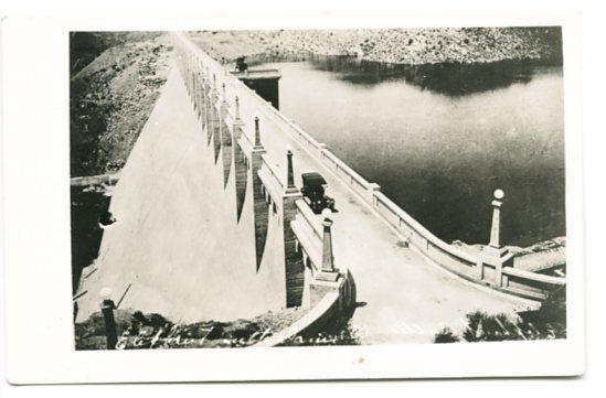Elephant Butte Dam NM Roadway Car Built 1911 - 1916  RPPC Real Photo Postcard