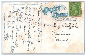 1930 Bates College Multi-View Lewiston Maine ME Vintage Antique Posted Postcard