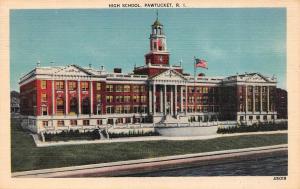 PAWTUCKET, RI Rhode Island   HIGH SCHOOL  Providence County  1945 Linen Postcard