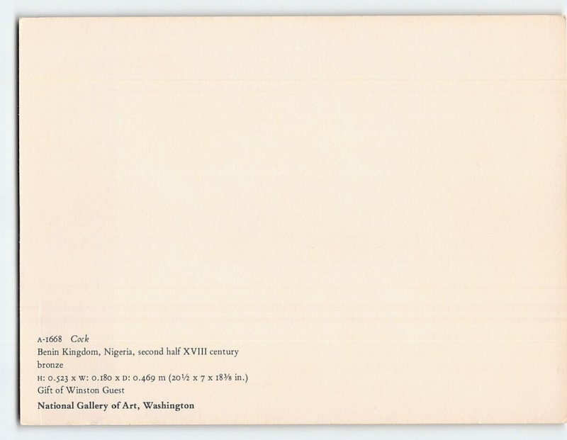 Postcard Cock, National Gallery of Art, Washington, District of Columbia