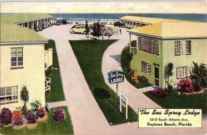 Postcard LODGE SCENE Daytona Beach Florida FL AI8162