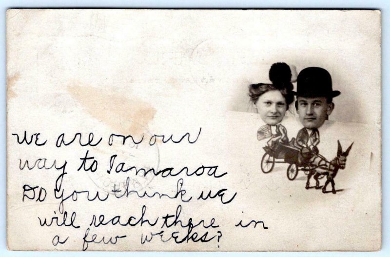 1905 RPPC TAMAROA ILLINOIS POSTMARK EXAGGERATED BIG HEADS TO LORAINE BARKER