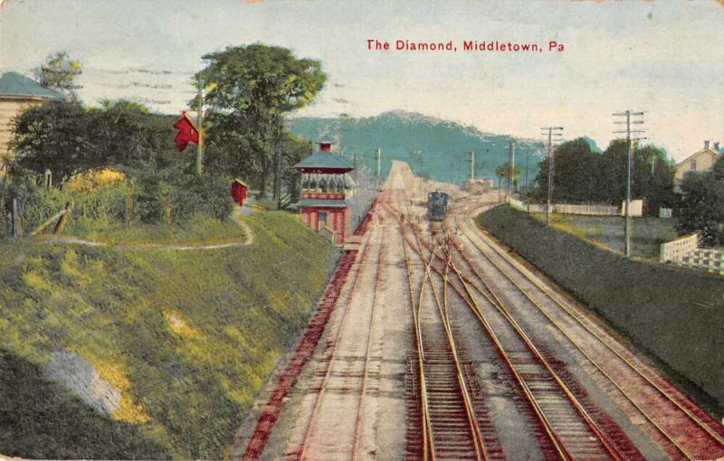 Middletown Pennsylvania The Diamond Vintage Postcard AA11588