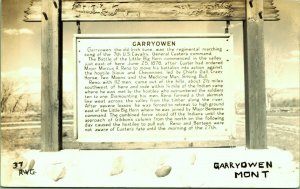 RPPC Garryowen Montana Sign Little Bighorn Battlefield Real Photo Postcard