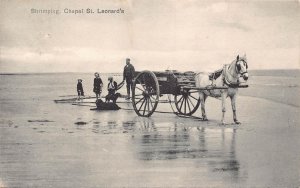 B183 England 1909 Shrimping Chapel St Leonard's Carriage Dog Children  p...
