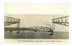 Canada - QC, Quebec City. Collapse of Quebec Bridge September 11, 1916 RPPC