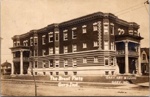 Real Photo Postcard The Brent Flats Apartment Building in Gary, Indiana