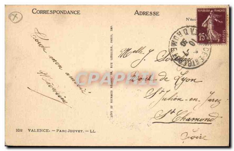 Old Postcard Valencia Park Jouvet