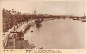 uk52329 river thames from waterloo bridge london real photo uk