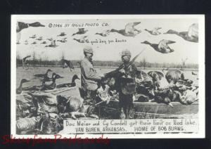 RPPC VAN BUREN ARKANSAS HUNTING EXAGGERATION REAL PHOTO POSTCARD DUCKS