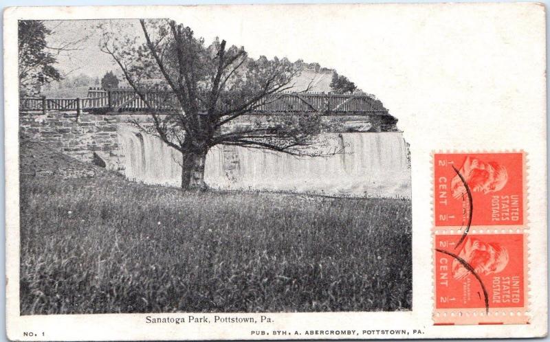 POTTSTOWN,  PA Pennsylvania SANATOGA PARK c1900s ~ PM   1949    Postcard