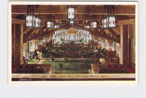 ANTIQUE POSTCARD NATIONAL STATE PARK YELLOWSTONE CANYON HOTEL LOBBY #3