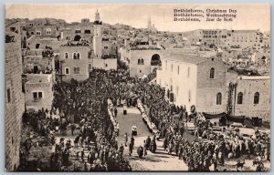 Vtg Bethlehem Christmas Day Street View City Palestine Israel 1910s Postcard