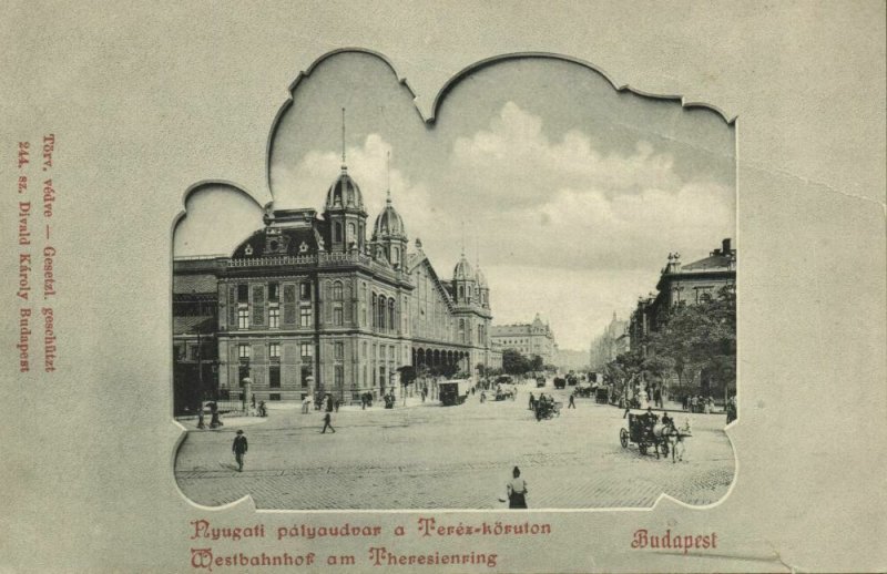 hungary, BUDAPEST, Westbahnhof Theresienring, Railway Station (1899) Postcard 