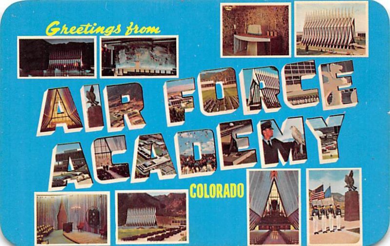 Greetigs from Air Force Academy, Colorado Springs, CO USA Large Letter Milita...