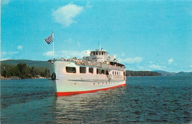 NY, Lake George, New York, The Ticonderoga, Steamship, Tichnor No. K-6376