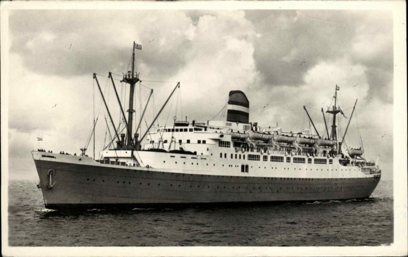 Holland Amerika America Line Steamship SS RYNDAM Used Port Au Prince RPPC