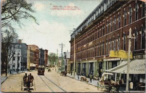 Main Street Auburn Maine Looking Towards Court Street Vintage Postcard C082