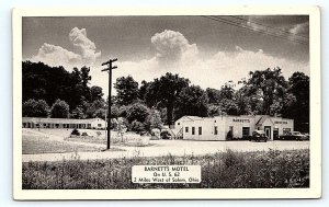 SALEM, OH Ohio ~ BARNETT'S DRIVE-IN &  MOTEL 1952 Roadside Postcard