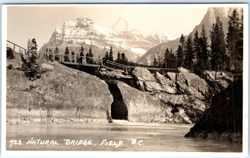 c1920s Field, British Columbia RPPC Natural Bridge Real Photo Byron Harmon A92