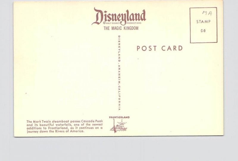 VINTAGE POSTCARD DISNEYLAND FRONTIERLAND MARK TWAIN STEAMBOAT #8