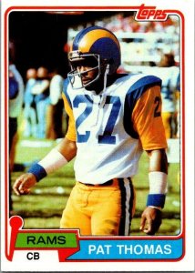 1981 Topps Football Card Pat Thomas Los Angeles Rams sk60418