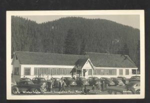 SNOQUALMIE PASS WASHINGTON SUMMIT OLD CARS VINTAGE REAL PHOTO POSTCARD