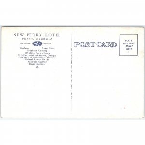 Postcard New Perry Hotel Perry Georgia Architecture