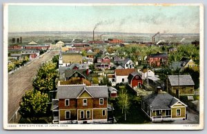 La Junta Colorado~Main Street Homes Birdseye View~c1910 Fred Harvey PC
