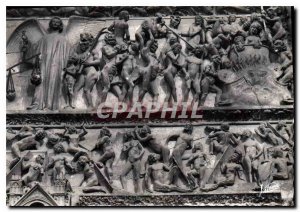 Postcard Modern Wonders of Berry Cher Bourges tympanum of the central portal ...