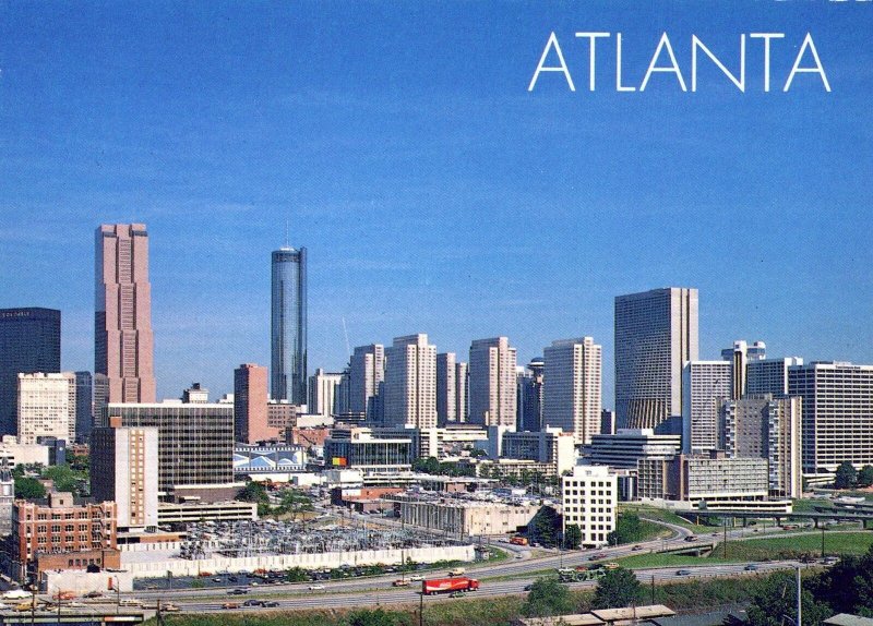 VINTAGE POSTCARD CONTINENTAL SIZE AERIAL VIEW OF PANORAMIC ATLANTIC GEORGIA