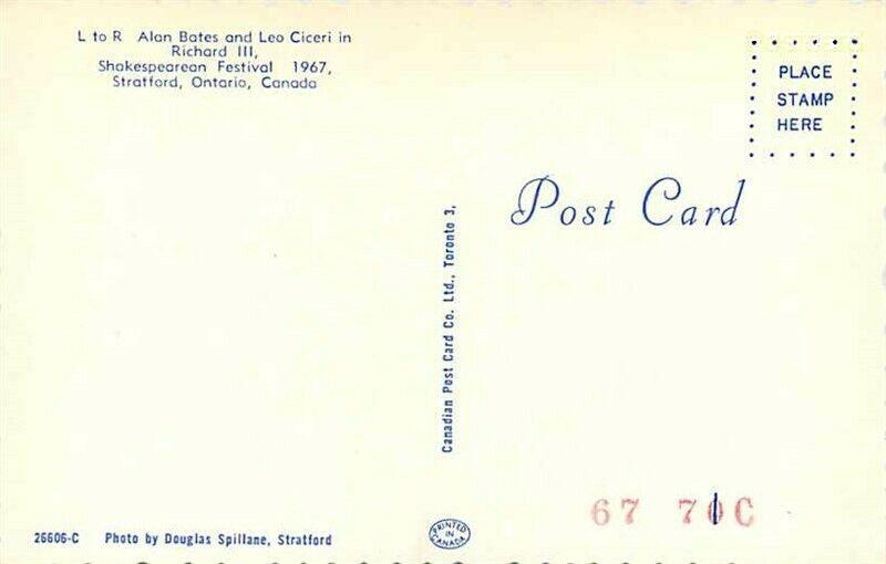 Canada, Ontario, Stratford, Shakespearean, Festival, Canadian Post Card 26609-C