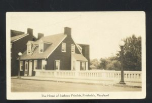 RPPC FREDERICK MARYLAND BARBARA FRITSCHE RESIDENCE VINTAGE REAL PHOTO POSTCARD