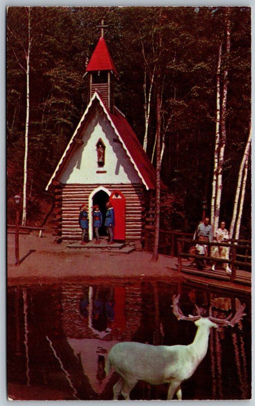 Vtg North Pole New York NY Chapel & Lake Whiteface Mountain Adirondack Postcard