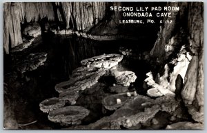 Vtg Leasburg Missouri MO Second Lily Pad Room Onondaga Cave RPPC Postcard