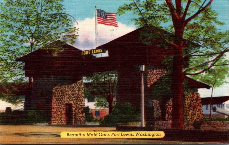 Washington Fort Lewis Beautiful Main Gate 1952