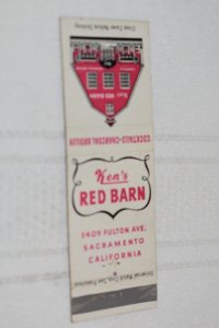 Ken's Red Barn Sacramento California 20 Strike Matchbook Cover