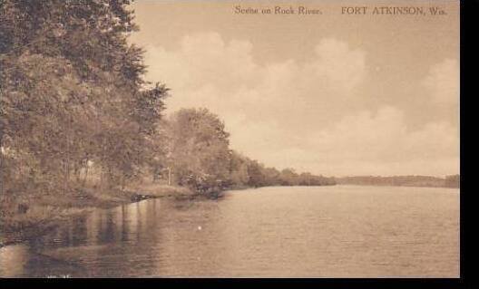 Wisconsin Delton Scene On Rock River Albertype