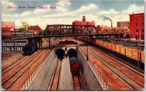 Detroit River Tunnel Detroit Michigan MI Richard Aylward Coal & Coke Postcard