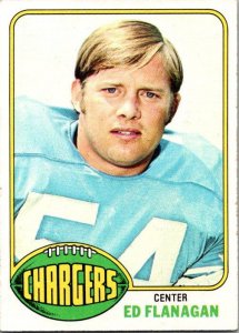 1976 Topps Football Card Ed Flanagan San Diego Chargers sk4507