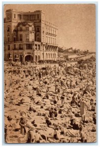 c1940's Popular Beach and Club Mar Del Plata Argentina Antique Posted Postcard